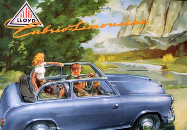 Lloyd Cabrio-Limousine Modelprogram 1954 Carbrochure (10014)